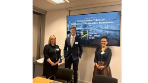 Emily Sexton, Conor White and Amy McNicholas at the CKT Employment Law Roundtable event