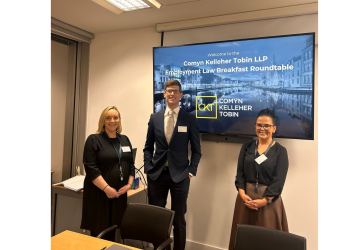 Emily Sexton, Conor White and Amy McNicholas at the CKT Employment Law Roundtable event