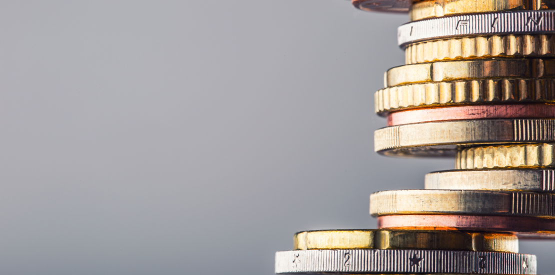 Stack of euro coins