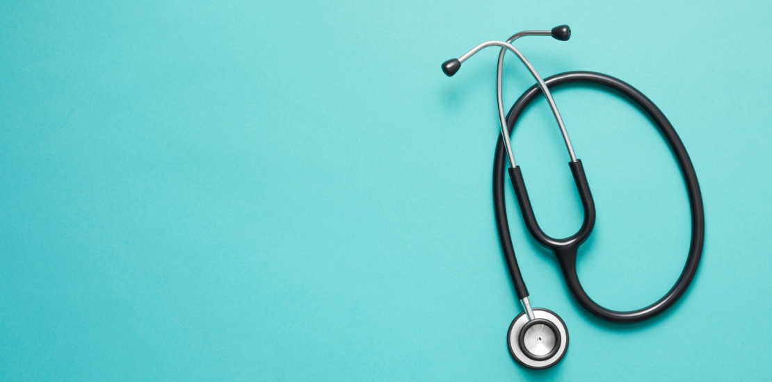 Stethoscope on Turquoise background