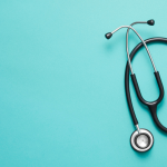 Stethoscope on Turquoise background