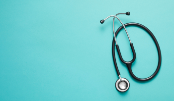 Stethoscope on Turquoise background